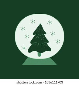 crismas tree icon sign signifier - vector. spruce logo design, x mas tree, character, snowball, snowflake, celebration vector