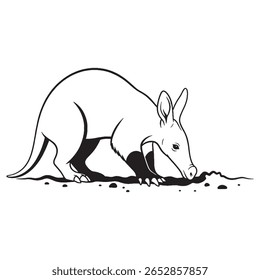 Crisp Aardvark Vetor Line Drawing, um excelente ativo para projetos educacionais ou criativos: este título aponta para a clareza da imagem e sua utilidade em ambos aprendizagem e empreendimentos artísticos.