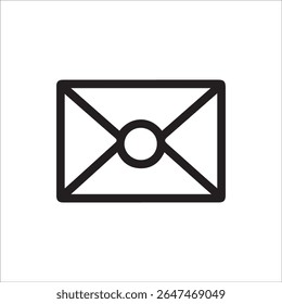 Um ícone de contorno preto nítido de um envelope fechado perfeito para representar mensagens de e-mail contatos ou comunicação digital através de várias interfaces e aplicativos modernos.