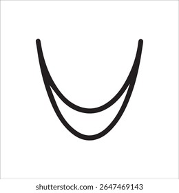 Uma ilustração nítida, em preto e branco, com duas curvas côncavas paralelas e suaves, adequadas para design minimalista ou conceitos abstratos.