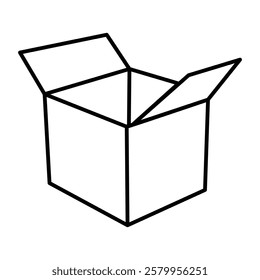 Crisp, clean box outline vector. Perfect for various design projects. Easy to use and customize. graphic element shape geometric simple minimal border frame container packaging illustration