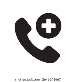 Um design nítido e limpo com um tema médico, provavelmente representando um telefone ou dispositivo de comunicação. 