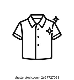 Crisp clean shirt radiating sparkle. Icon symbol illustration