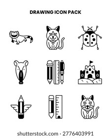 crisp DuoTone vector icons from Drawing for interface design.