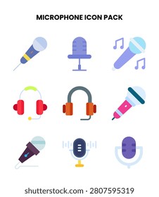 crisp Flat vector icons from Microphone for interface design.