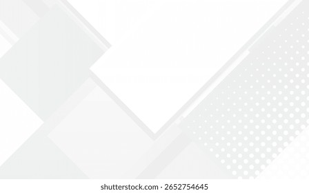 Formas geométricas nítidas e sutis efeitos de meio-tom em um fundo branco brilhante e suave criam um olhar limpo e elegante, dando uma sensação de elegância e simplicidade modernas