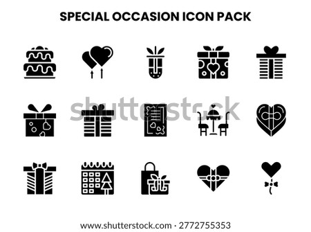 crisp Glyph vector icons from Special Occasion for interface design.