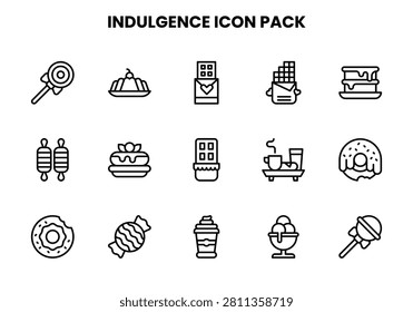 crisp Line vector icons from Indulgence for interface design.