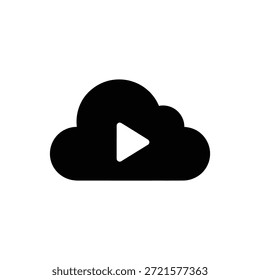 Icono de nube nítido y minimalista con bordes suaves y relleno blanco brillante, perfecto para el diseño digital.