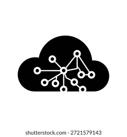 Ícone de nuvem nítido e minimalista com bordas suaves e preenchimento branco brilhante, perfeito para design digital.