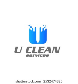 Crisp and modern logo featuring a stylized 'U' symbol for U Clean Services. Perfect for professional cleaning brands emphasizing cleanliness and reliability.