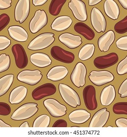 crisp peanuts seamless background, vector nuts illustration 