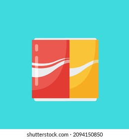 Crisp potato chips snacks isolated on blue background. illustration