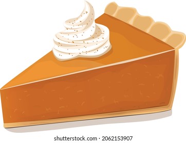 crisp pumpkin pie illustration with spice topping