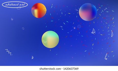 Crisp space fantasy. Background texture, chilly. Liquid colorific illustration theme. Azure colored. Funny cosmos background. Colorful  funny cosmos bacground.