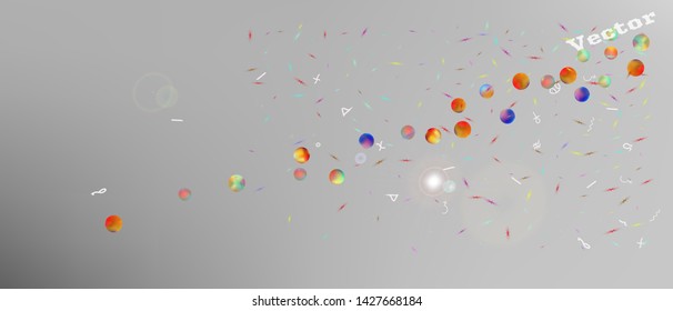 Crisp space and signs confetti. Background smooth. Liquid colorific illustration. A good Ultra Wide background. Colorful new abstraction. White neutral main theme.