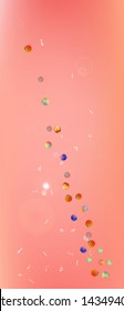 Crisp space and signs confetti. Background blend. Creative colorific illustration. Super Ultra Wide vertical themed background. Colorful breezy abstraction. Coral theme.