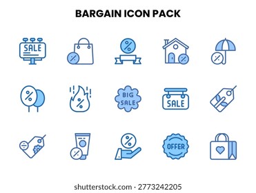 crisp Two Colour vector icons from Bargain for interface design.