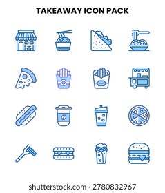  crisp Two Colour vector icons from Takeaway for interface design.