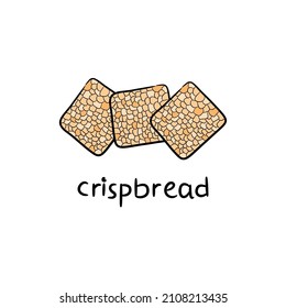 Crispbread vector illustration. Illustration for recipes, menus, cafes, restaurants. Healthy food.