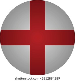 A crisply designed circular badge icon depicting the official flag of England. This instantly recognizable emblem features a red cross on a white field, known as Saint George's Cross, representing the nation's long history and cultural identity.