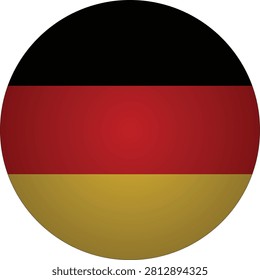 A crisply designed circular badge icon depicting the official flag of Germany. This instantly recognizable emblem features horizontal stripes of black, red, and gold, representing the nation's journey towards freedom and democracy.