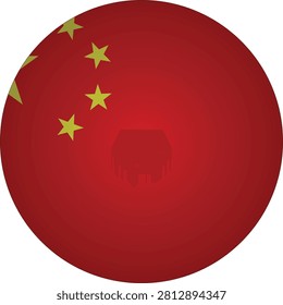 A crisply designed circular badge icon depicting the official flag of the People's Republic of China. This emblem features a red field with five yellow stars in the canton, representing the Communist Party and the unity of its people.
