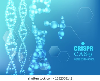 CRISPR CAS9 gene editing tool background. Vector.
