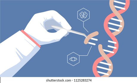 CRISPR CAS9 - Genetic engineering. Gene editing tool illustration