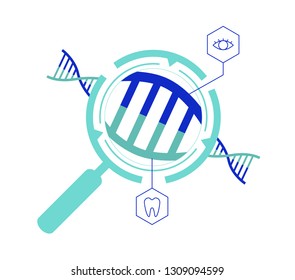 CRISPR CAS9 - Genetic Engineering. Gene Editing Tool, Dna Researching Illustration