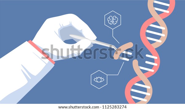 CRISPR CAS9 - Genetic engineering. Gene\
editing tool\
illustration