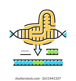 crispr casediting cryptogenetics color icon vector. crispr casediting cryptogenetics sign. isolated symbol illustration