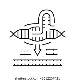 crispr casediting cryptogenetics line icon vector. crispr casediting cryptogenetics sign. isolated contour symbol black illustration