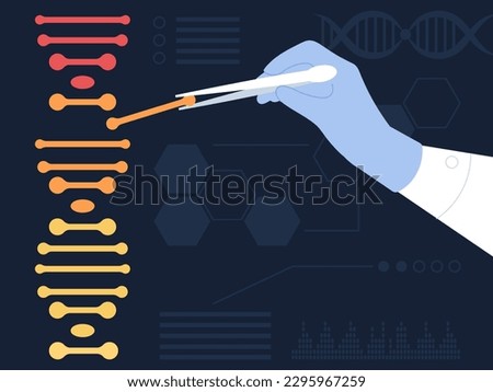 Crispr dna concept, baby genetics modification. Biochemistry and technology, gene editing and mutations. Cas9 graphic, decent vector scene
