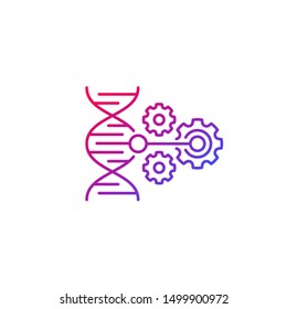 CRISPR, dna editing icon, line vector
