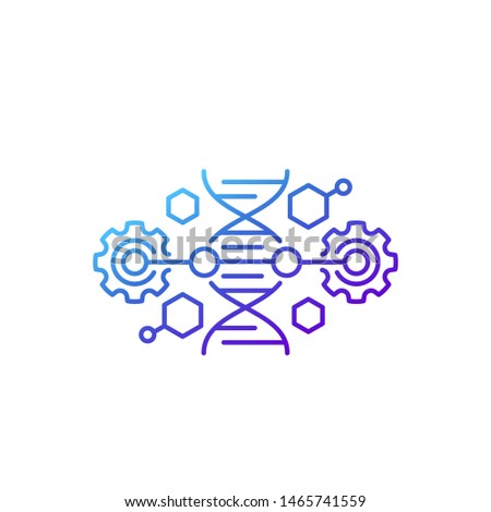 CRISPR, dna editing, line icon
