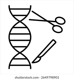 Crispr Outline Icon Vector Illustration