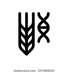 CRISPR-edited crops. Editable stroke vector icon.