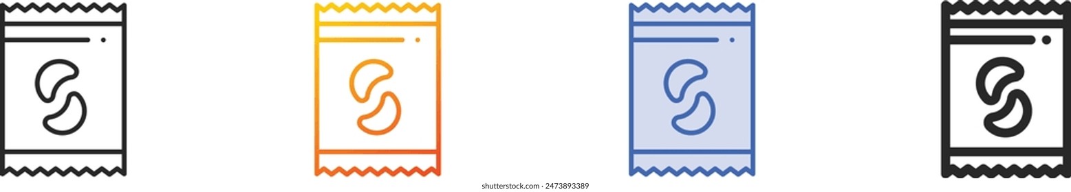 crisps icon.Thin Linear, Gradient, Blue Stroke and bold Style Design Isolated On White Background