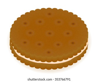 crispy biscuit cookie vector illustration isolated on gray background