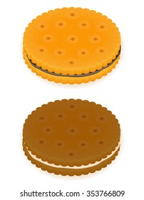 crispy biscuit cookie vector illustration isolated on gray background