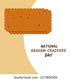 Crispy biscuits named graham cracker with bold text on light brown background, National Graham Crackers Day July 5