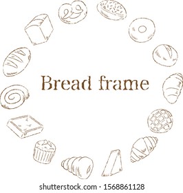 Crispy bread frame illustration image