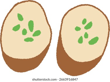 Ilustración de pan de ajo crujiente con mantequilla