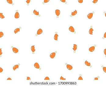 Crispy chicken fried pattern seamless background. 