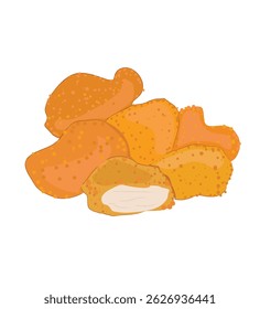 crispy chicken nuggets fast food icon for snack
