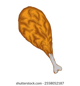 crispy chicken thigh vector illustration