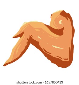 Vector de ala crispada aislado en un archivo EPS de fondo blanco