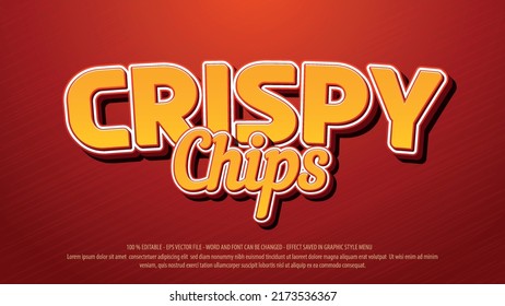 Crispy chips 3d style editable text effect