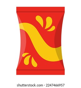 Crispy chips for bar or store equipment isolated on white. Vending machine snacks. Vector illustration of food for automatic shop selling. Retail concept